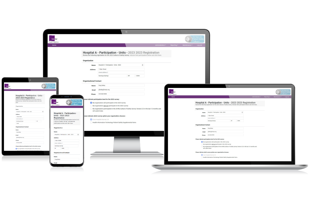 DataGen Culture of Safety survey on phone, laptop tablet and desktop